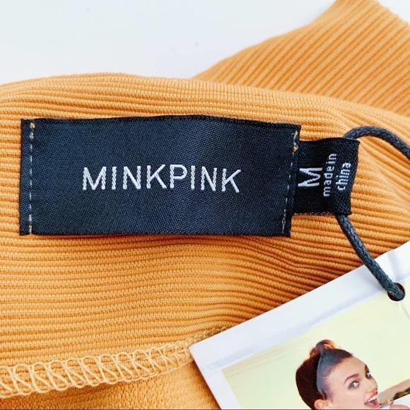 NWT Minkpink Orange Stretch Ribbed Fonda Mini Skirt, Size Medium - Picture 4 of 15
